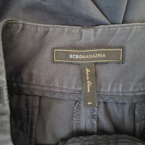 BCBGMaxaria Wide Leg Mid Rise Flat Front Dress Pant Old Money Slacks Size 04 - Picture 8 of 14